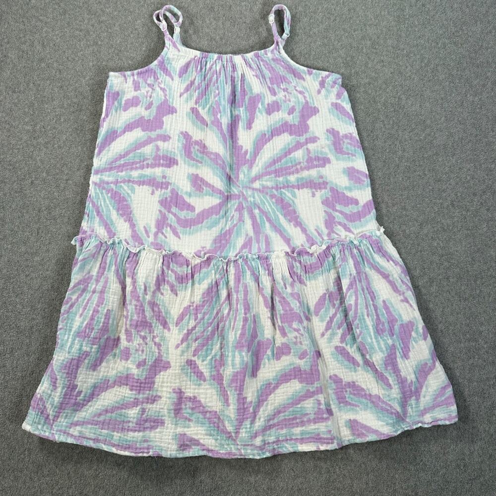 Grayson Threads Kids Tie Dye Tunic Swim Coverup Dress Girls Large 10/12 Purple